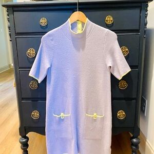 Anthropologie Lavender Mini Dress with Yellow Accents
